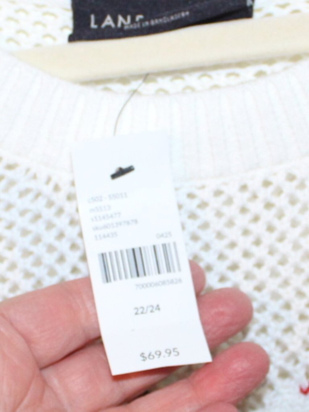 NWT Lane Bryant open weave American heart sweater size 22/24 women's SHARP! - Picture 4 of 6